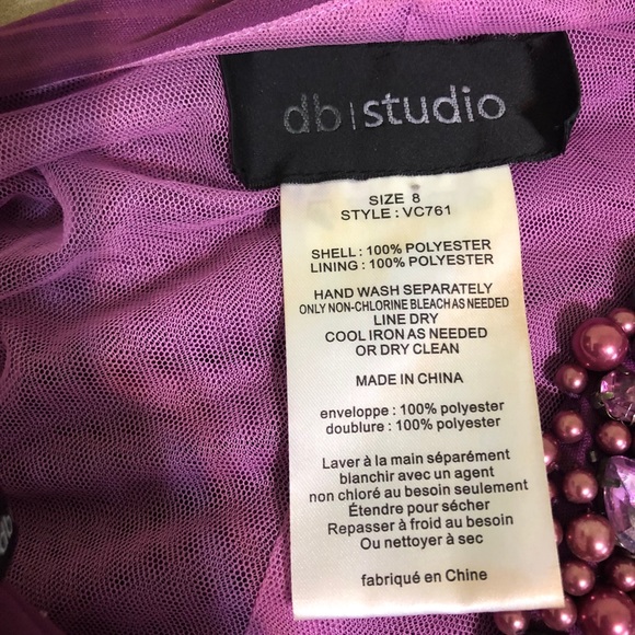 David’s Bridal One shoulder beaded dress - Picture 3 of 4